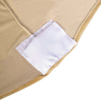 Premium Velvet Spandex 30" Round Cocktail Table Cover Champagne - Smooth Fitted Design with Foot Pockets - Bell Racket Store