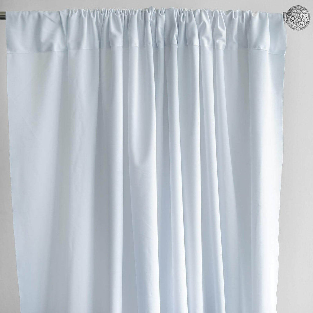 2 Pack White Scuba Polyester Event Curtain Drapes, Durable Flame Resistant Backdrop Event Panels Wrinkle Free with Rod Pockets - 10ftx10ft