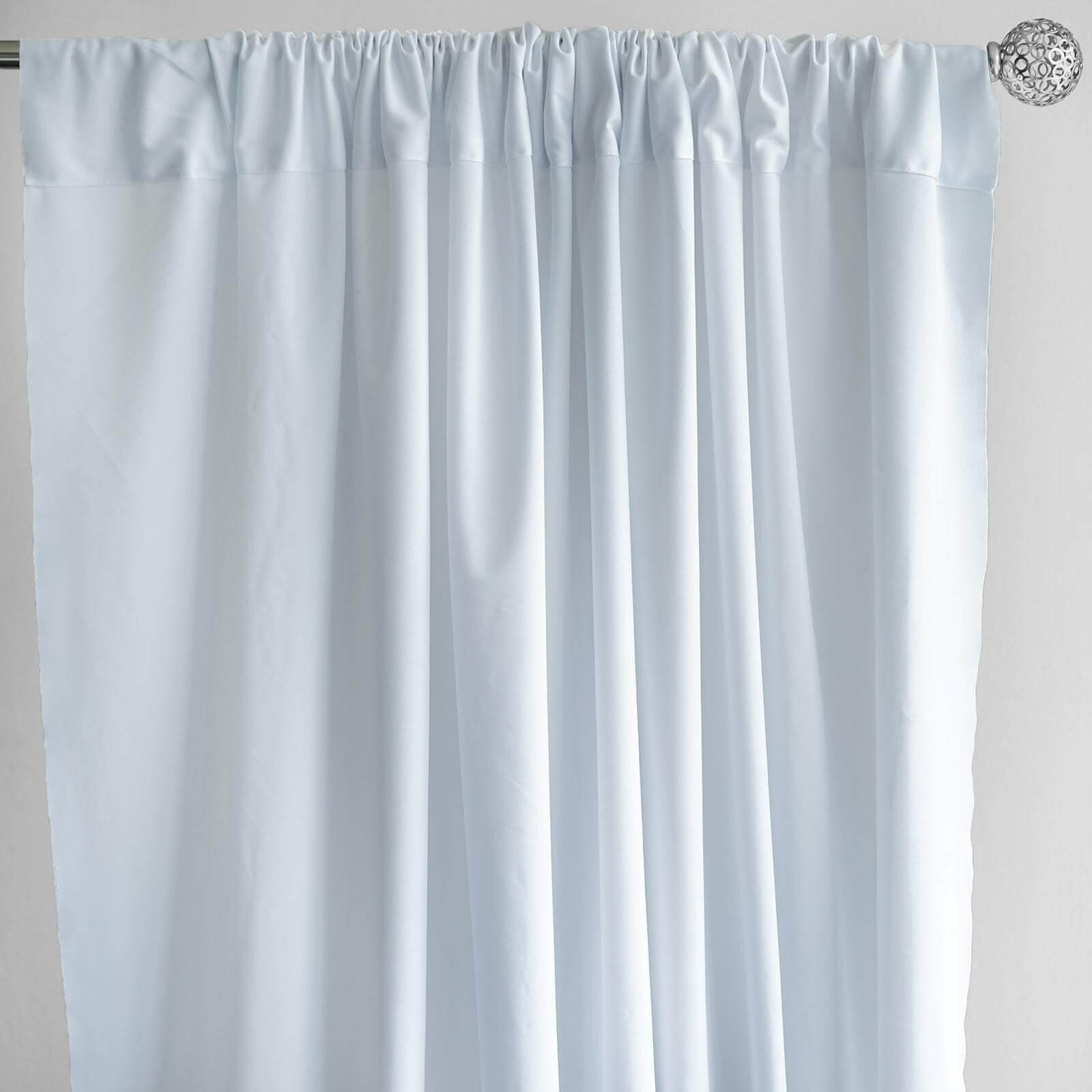 2 Pack White Scuba Polyester Event Curtain Drapes, Durable Flame Resistant Backdrop Event Panels Wrinkle Free with Rod Pockets - 10ftx10ft
