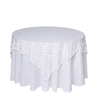 Sequin 72"x72" Table Overlay Square Tablecloth White - Big Payette Design for Classy Celebrations