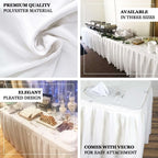 Polyester 14ft Table Skirt White - Classic Pleated Design for Weddings & Events