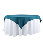 Polyester 54"x54" Table Overlay Square Tablecloth Peacock Teal - Wrinkle-Resistant & Durable Table Cover