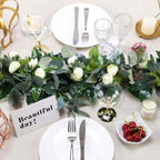 40" Artificial Eucalyptus Willow Leaf Ranunculus Flower Garland Vine