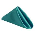 5 Pack Satin 20"x20" Napkins Turquoise - Luxurious Shine & Smooth Dinner Napkins