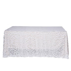 Sequin 90"x132" Rectangle Tablecloth White - Seamless Big Payette Design for Sophisticated Occasions