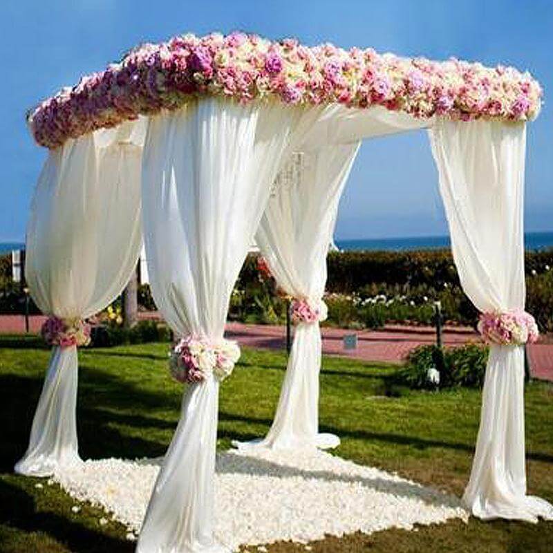10ft 4-Post DIY Photography Backdrop Stand, Wedding Arch Canopy Tent