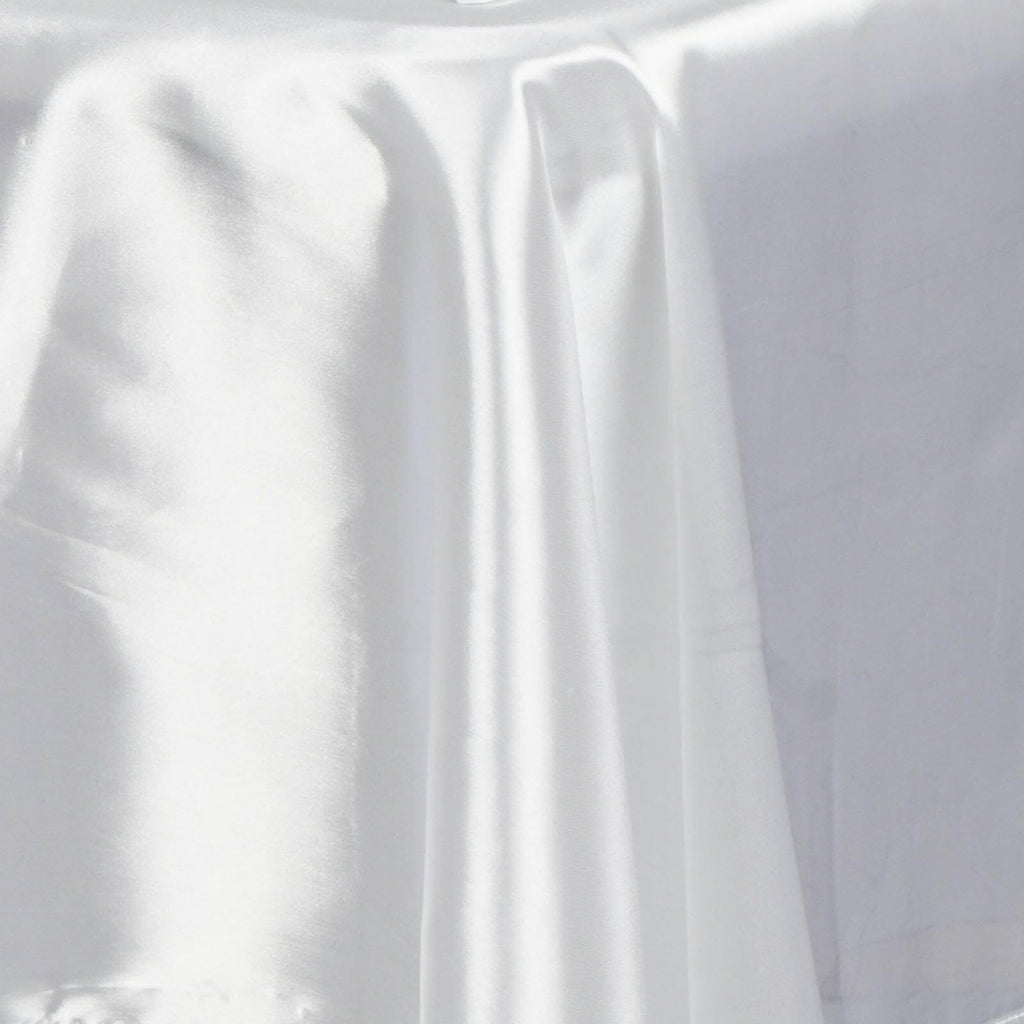 Satin Rectangular 60"x102" Tablecloth White - Smooth and Lustrous Finish for Weddings and Parties
