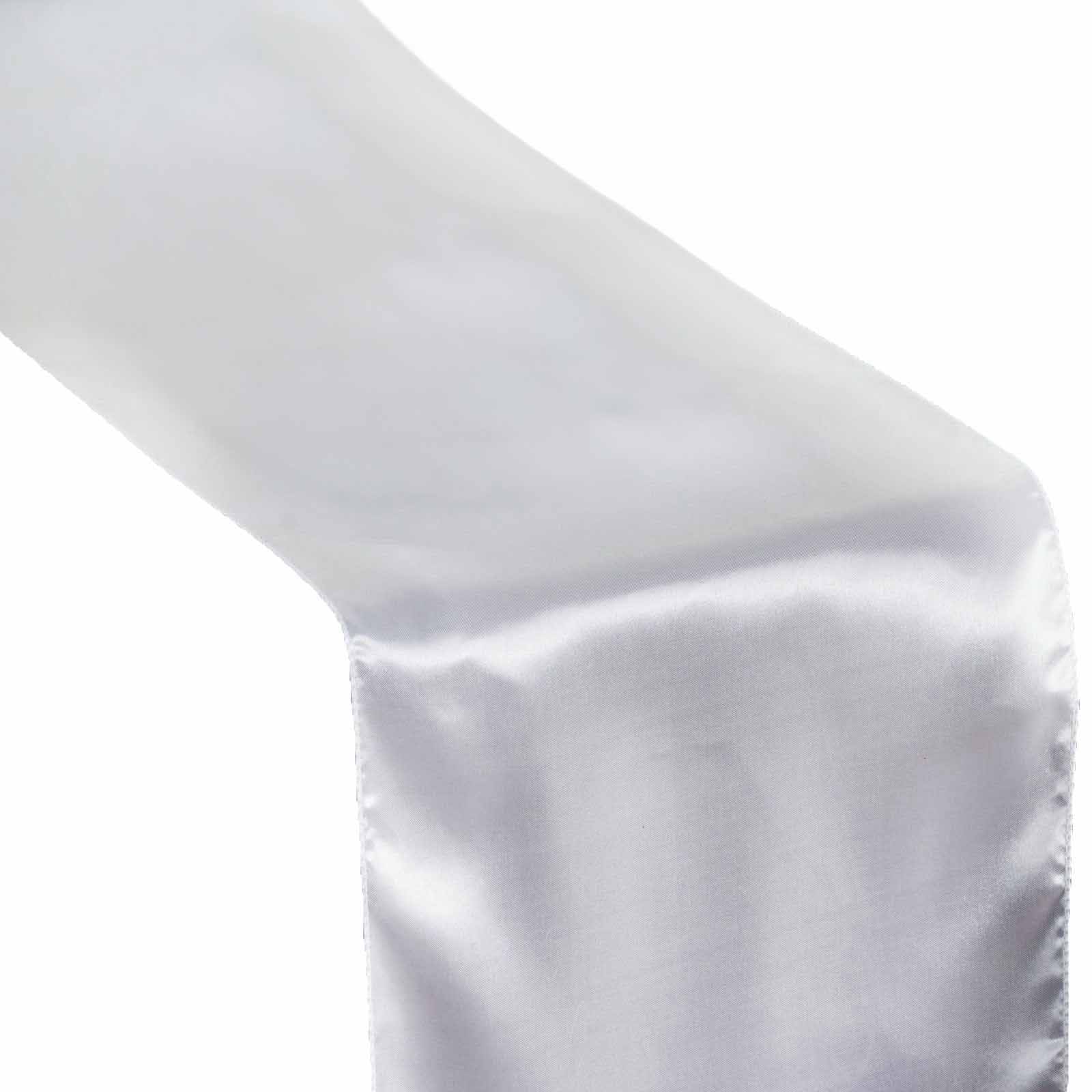 Satin 12"x108" Table Runner White - Stylish Table Linen for Weddings & Events