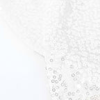 Sequin 120" Round Tablecloth White - Seamless Glittering Design for Sophisticated Events