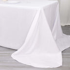 Polyester 90"x156" Rectangle Tablecloth White - Rounded Corners and Seamless Design for Luxe Events