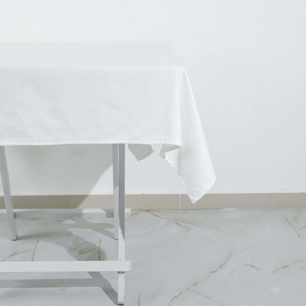 100% Cotton 54"x54" Square Tablecloth White Linen - Sophisticated, Soft & Breathable Fabric Table Cover