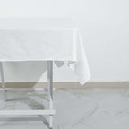 100% Cotton 54"x54" Square Tablecloth White Linen - Sophisticated, Soft & Breathable Fabric Table Cover