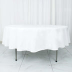 Premium Polyester 90" Round Tablecloth White - Stain and Wrinkle-Resistant 220GSM Table Cover for Weddings & Event Decor