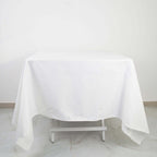 100% Cotton 70"x70" Square Tablecloth White Linen - Sophisticated, Soft & Breathable Fabric Table Cover