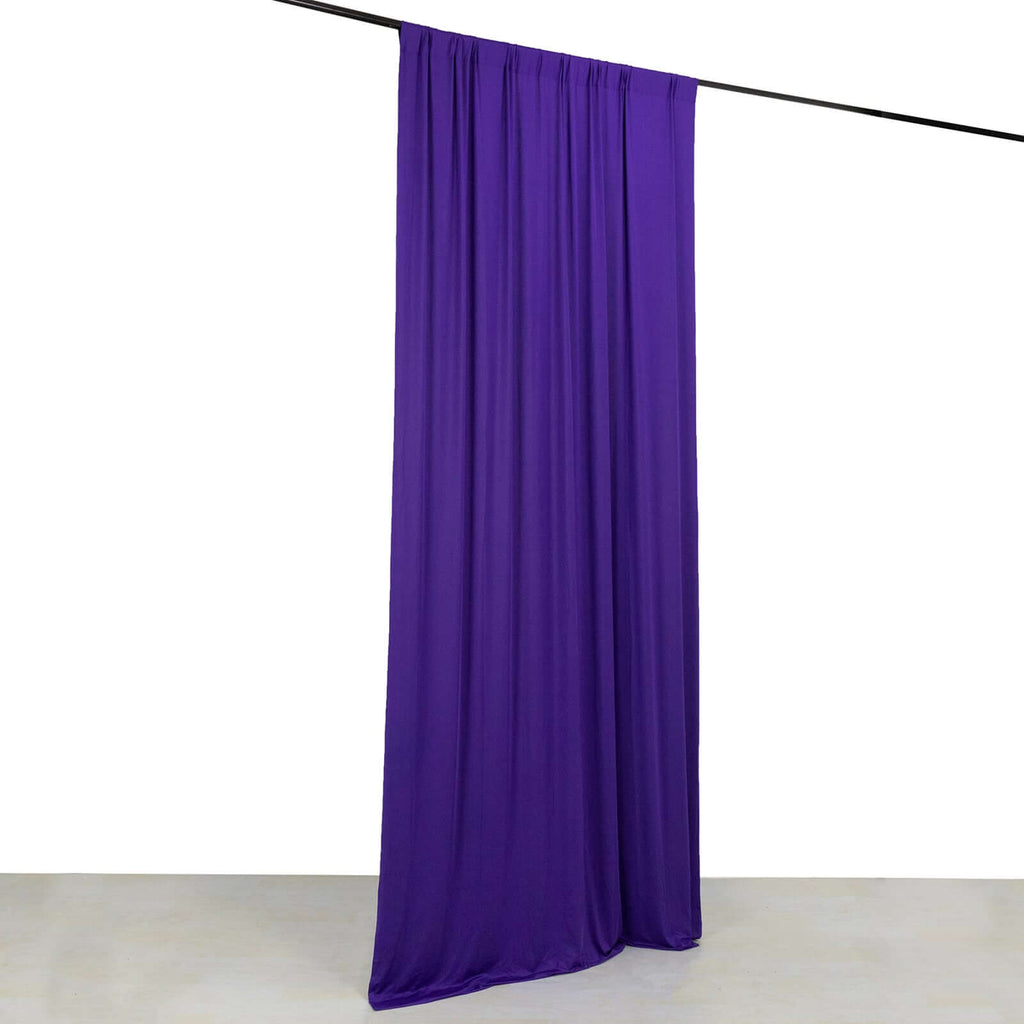 Purple 4 - Way Stretch Spandex Event Curtain Drapes, Wrinkle Free Backdrop Event Panel with Rod Pockets - 5ftx10ft - Bell Racket Store