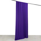 Purple 4 - Way Stretch Spandex Event Curtain Drapes, Wrinkle Free Backdrop Event Panel with Rod Pockets - 5ftx10ft - Bell Racket Store