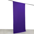 Purple 4 - Way Stretch Spandex Event Curtain Drapes, Wrinkle Free Backdrop Event Panel with Rod Pockets - 5ftx10ft - Bell Racket Store