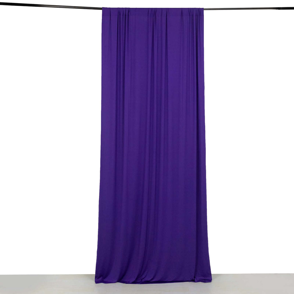 Purple 4 - Way Stretch Spandex Event Curtain Drapes, Wrinkle Free Backdrop Event Panel with Rod Pockets - 5ftx10ft - Bell Racket Store