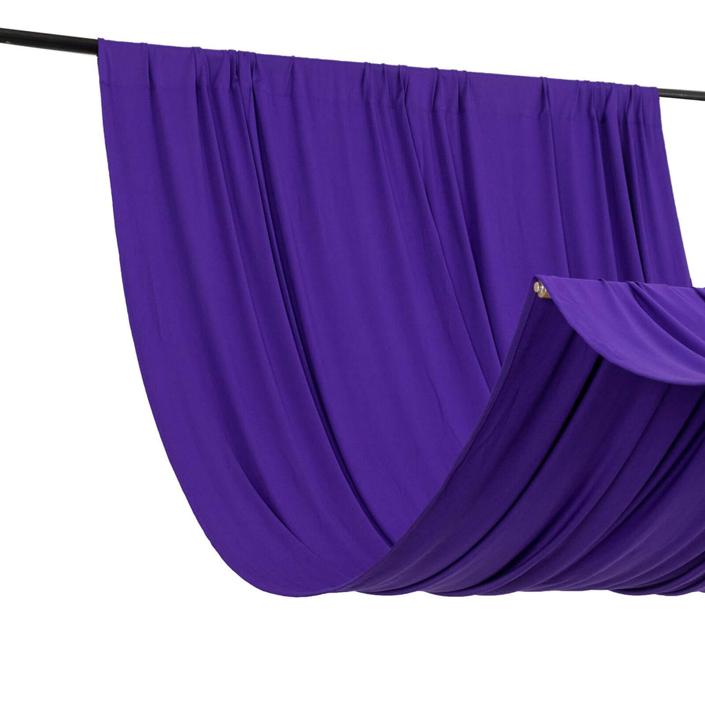 Purple 4 - Way Stretch Spandex Event Curtain Drapes, Wrinkle Free Backdrop Event Panel with Rod Pockets - 5ftx10ft - Bell Racket Store