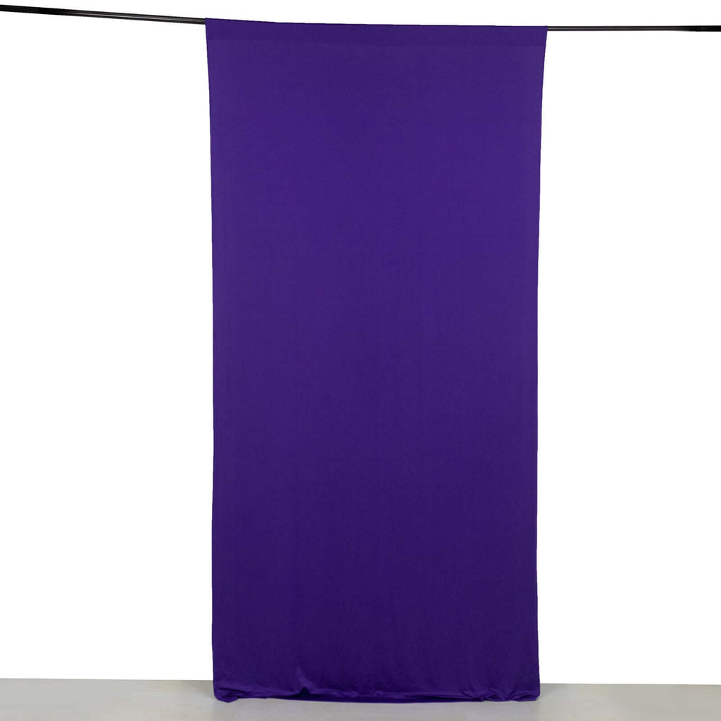 Purple 4 - Way Stretch Spandex Event Curtain Drapes, Wrinkle Free Backdrop Event Panel with Rod Pockets - 5ftx10ft - Bell Racket Store