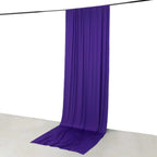 Purple 4 - Way Stretch Spandex Event Curtain Drapes, Wrinkle Free Backdrop Event Panel with Rod Pockets - 5ftx14ft - Bell Racket Store