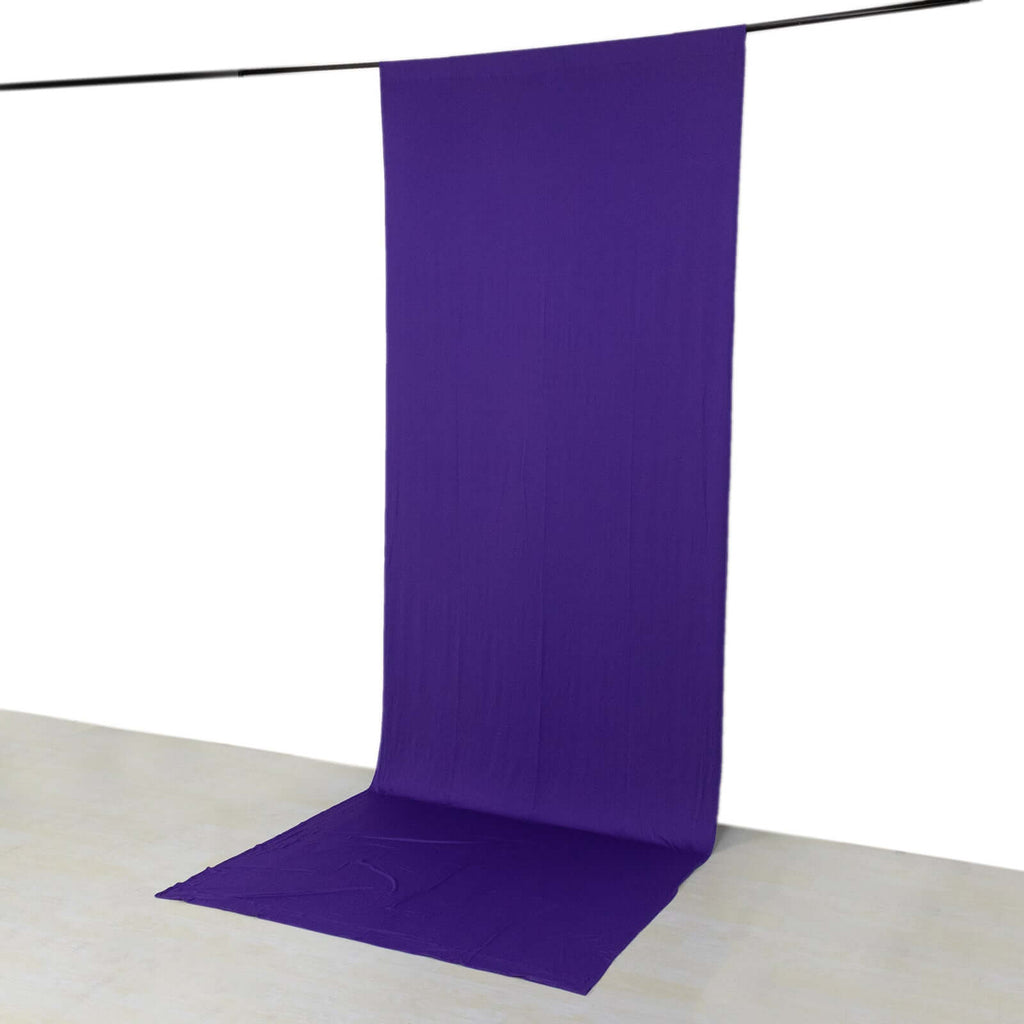 Purple 4 - Way Stretch Spandex Event Curtain Drapes, Wrinkle Free Backdrop Event Panel with Rod Pockets - 5ftx14ft - Bell Racket Store