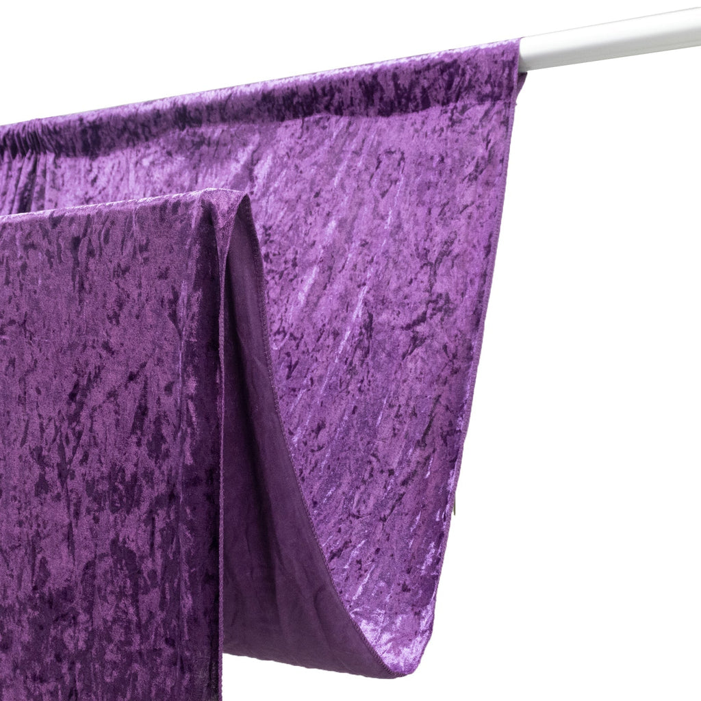 Purple Crushed Velvet Backdrop Curtain â€“ 5ft x 10ft Event Drape with Rod Pocket, Privacy Panel for Photo Booths & Events - Bell Racket Store