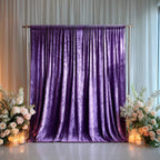 Purple Crushed Velvet Backdrop Curtain â€“ 5ft x 10ft Event Drape with Rod Pocket, Privacy Panel for Photo Booths & Events - Bell Racket Store