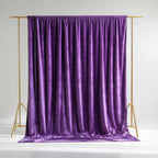 Purple Crushed Velvet Backdrop Curtain â€“ 5ft x 10ft Event Drape with Rod Pocket, Privacy Panel for Photo Booths & Events - Bell Racket Store