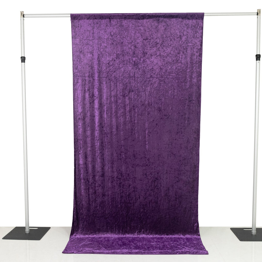 Purple Crushed Velvet Backdrop Curtain â€“ 5ft x 10ft Event Drape with Rod Pocket, Privacy Panel for Photo Booths & Events - Bell Racket Store