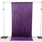 Purple Crushed Velvet Backdrop Curtain â€“ 5ft x 10ft Event Drape with Rod Pocket, Privacy Panel for Photo Booths & Events - Bell Racket Store