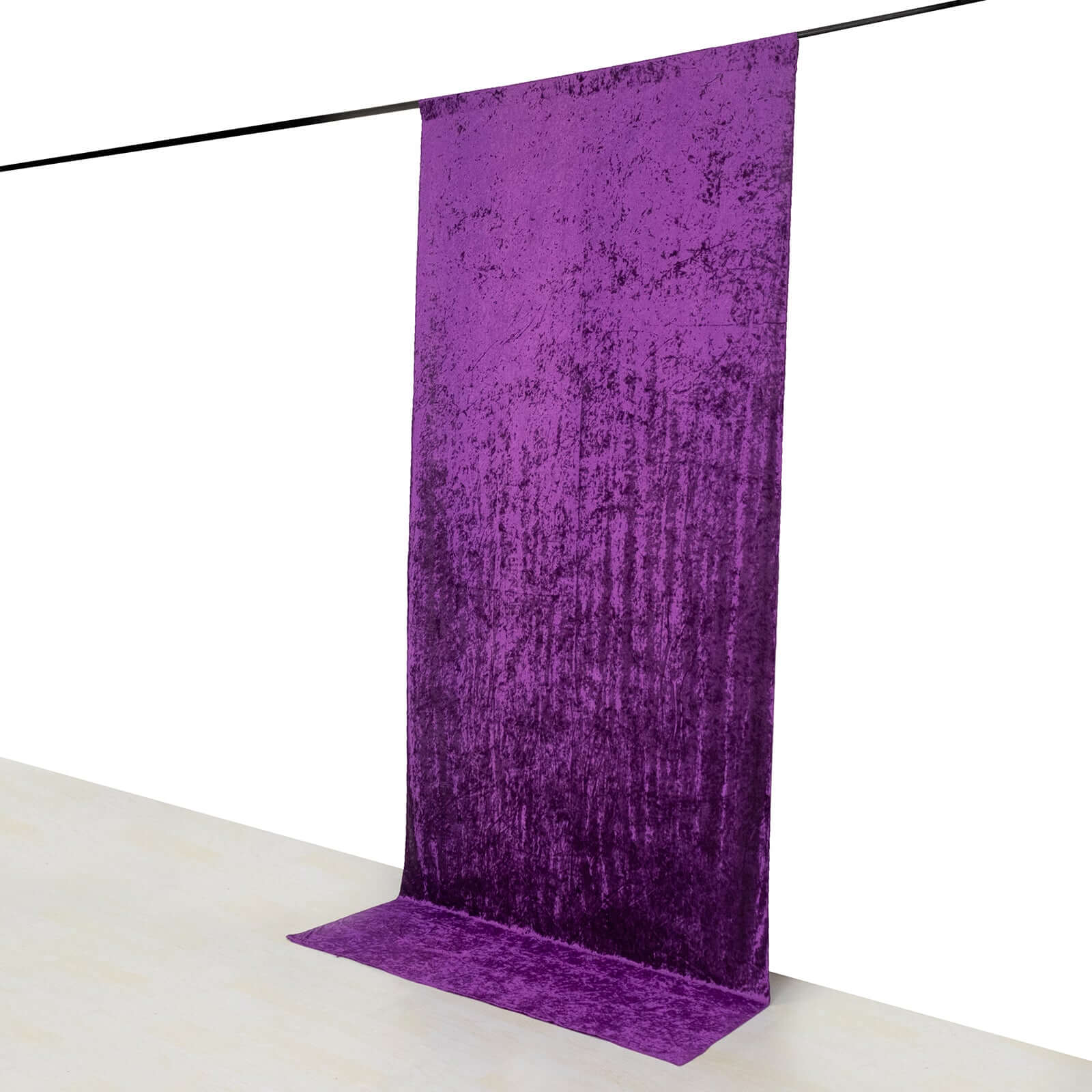 Purple Crushed Velvet Backdrop Curtain â€“ 5ft x 12ft Event Drape with Rod Pocket, Privacy Panel for Photo Booths & Events - Bell Racket Store
