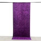 Purple Crushed Velvet Backdrop Curtain â€“ 5ft x 12ft Event Drape with Rod Pocket, Privacy Panel for Photo Booths & Events - Bell Racket Store