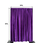 Purple Crushed Velvet Backdrop Curtain â€“ 8ft x 8ft Event Drape with Rod Pocket, Privacy Panel for Photo Booths & Events - Bell Racket Store