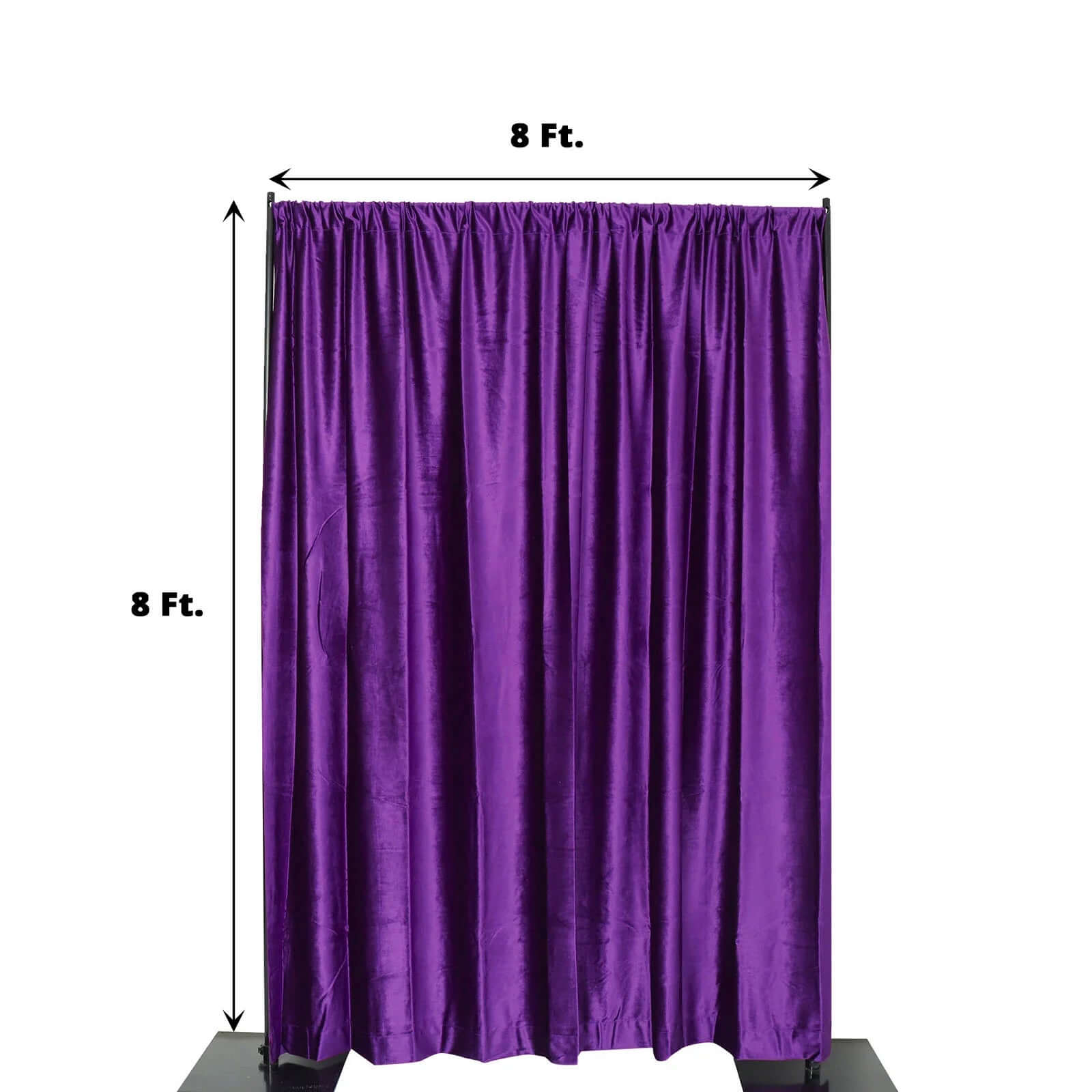 Purple Crushed Velvet Backdrop Curtain â€“ 8ft x 8ft Event Drape with Rod Pocket, Privacy Panel for Photo Booths & Events - Bell Racket Store