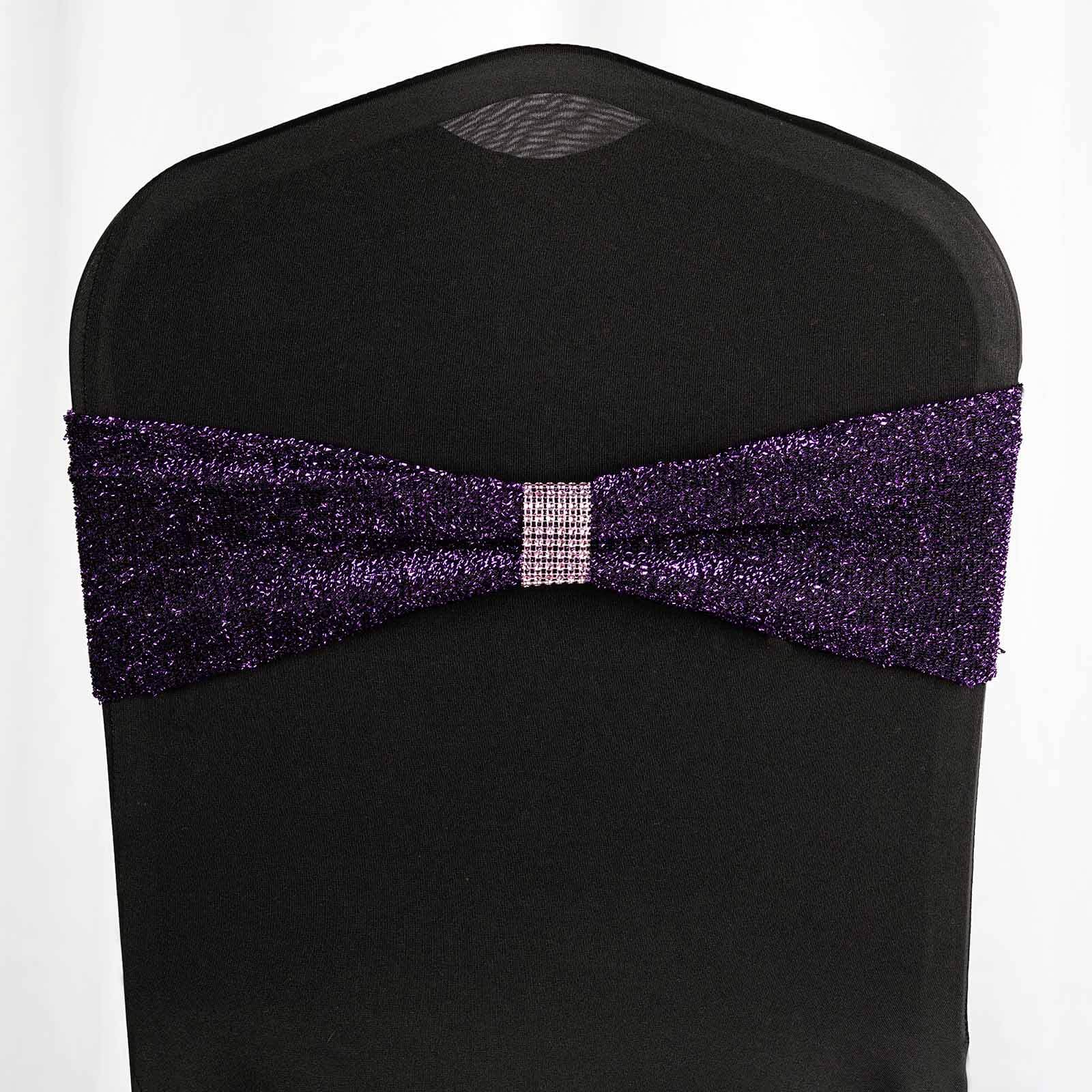 10 Pack Rhinestone Napkin Rings with Velcro Brooch Buckle Pink - Stylish Design for Chair Sashes