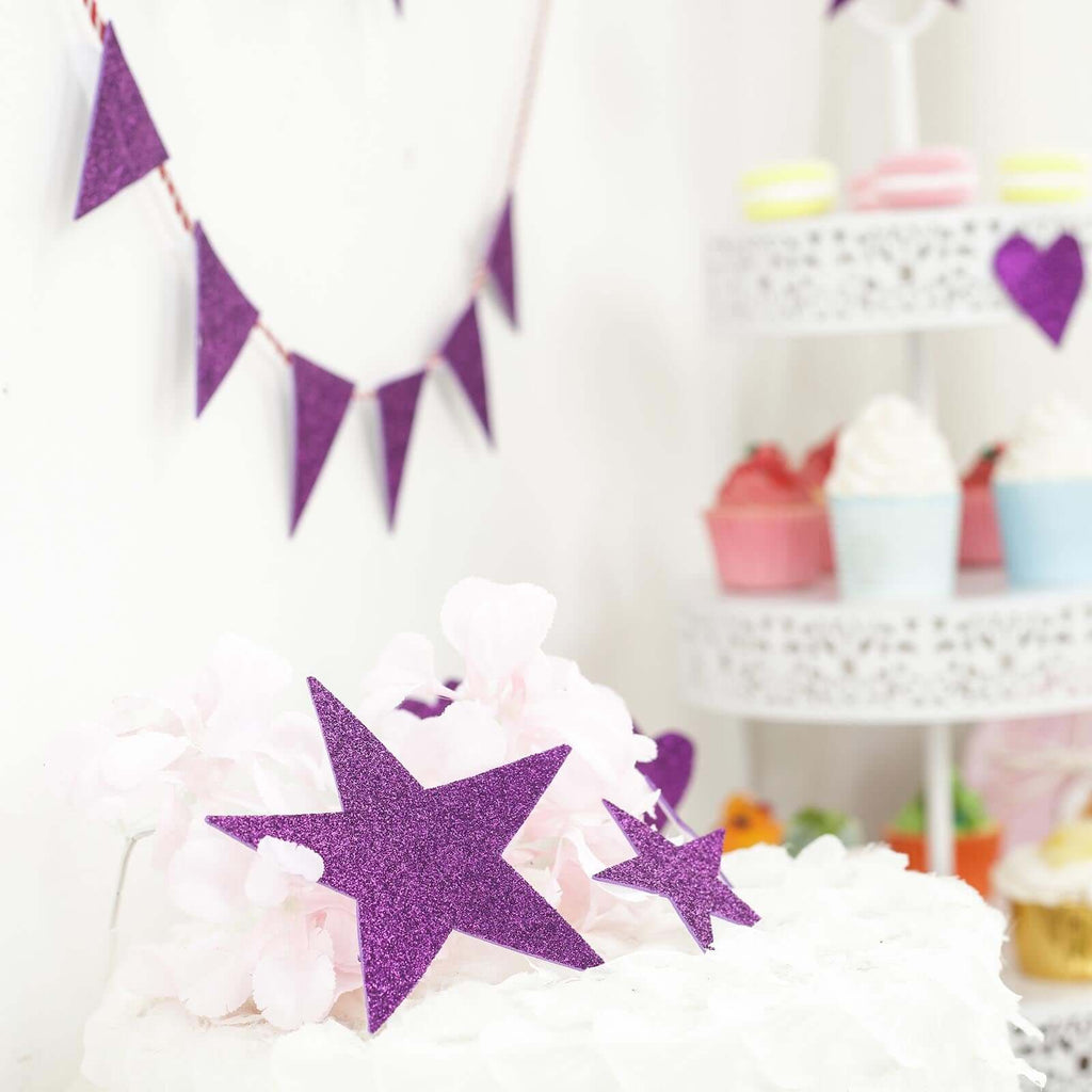 10 Pack Purple Self-Adhesive Glitter DIY Craft Foam Sheets - 12"x10"