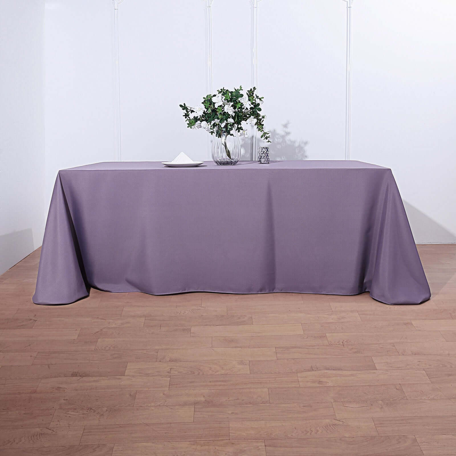 Polyester 90"x156" Rectangle Tablecloth Violet Amethyst - Seamless Wrinkle-Resistant Table Cover