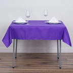 Polyester 54"x54" Table Overlay Square Tablecloth Purple - Wrinkle-Resistant & Durable Table Cover