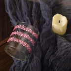 3 Pack Red Heptagon Self Adhesive Rhinestone Gem Craft Stickers