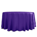 Satin 120" Round Tablecloth Purple - Stylish Seamless Table Cover
