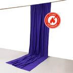 Purple Scuba Polyester Event Curtain Drapes, Durable Flame Resistant Backdrop Event Panel Wrinkle Free with Rod Pockets - 5ftx14ft - Bell Racket Store