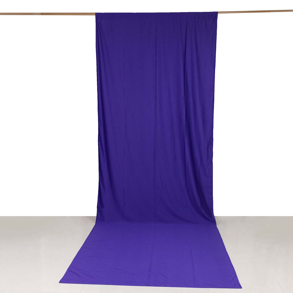 Purple Scuba Polyester Event Curtain Drapes, Durable Flame Resistant Backdrop Event Panel Wrinkle Free with Rod Pockets - 5ftx14ft - Bell Racket Store
