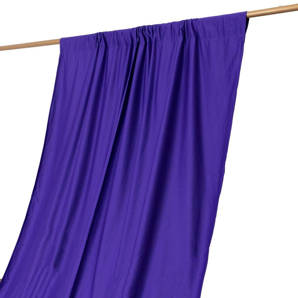 Purple Scuba Polyester Event Curtain Drapes, Durable Flame Resistant Backdrop Event Panel Wrinkle Free with Rod Pockets - 5ftx14ft - Bell Racket Store