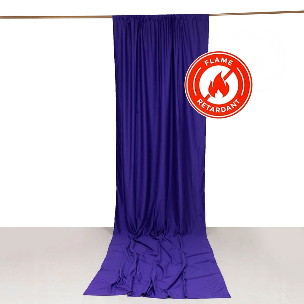 Purple Scuba Polyester Event Curtain Drapes, Durable Flame Resistant Backdrop Event Panel Wrinkle Free with Rod Pockets - 5ftx14ft - Bell Racket Store