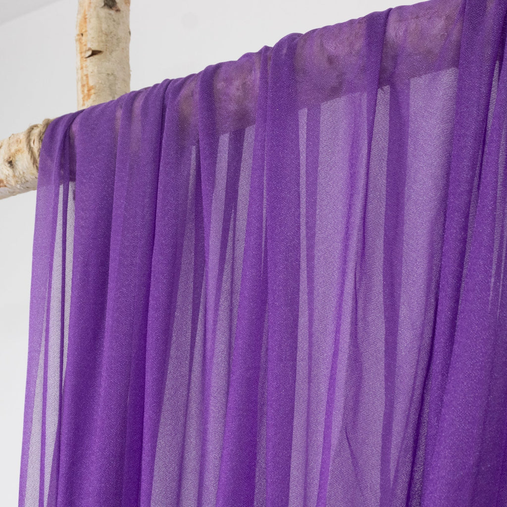 Purple Sheer Backdrop Drape â€“ 5ft x 14ft Wedding Arch & Ceiling Decor Panel, Wrinkle Free with Soft Shimmer - Bell Racket Store