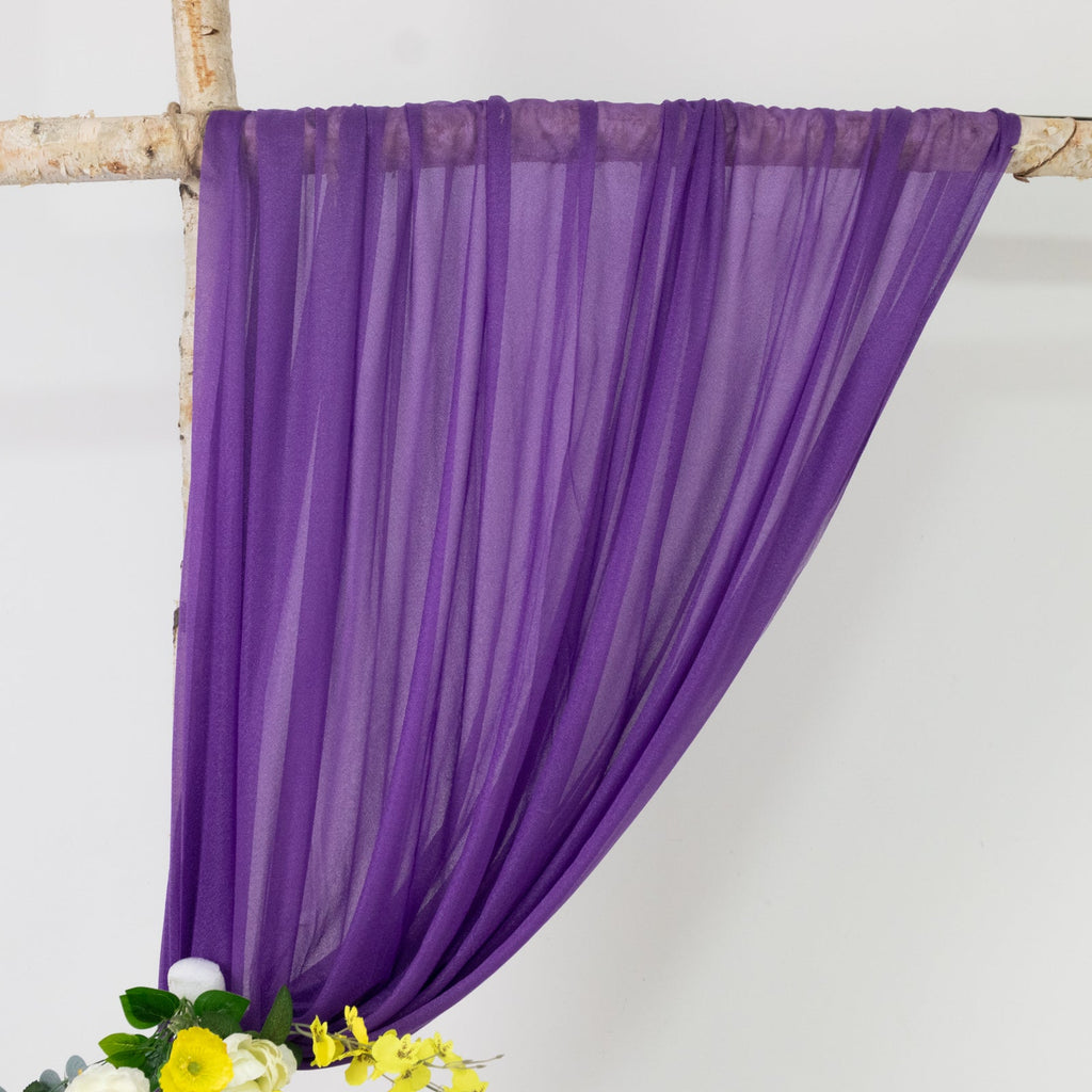 Purple Sheer Backdrop Drape â€“ 5ft x 14ft Wedding Arch & Ceiling Decor Panel, Wrinkle Free with Soft Shimmer - Bell Racket Store