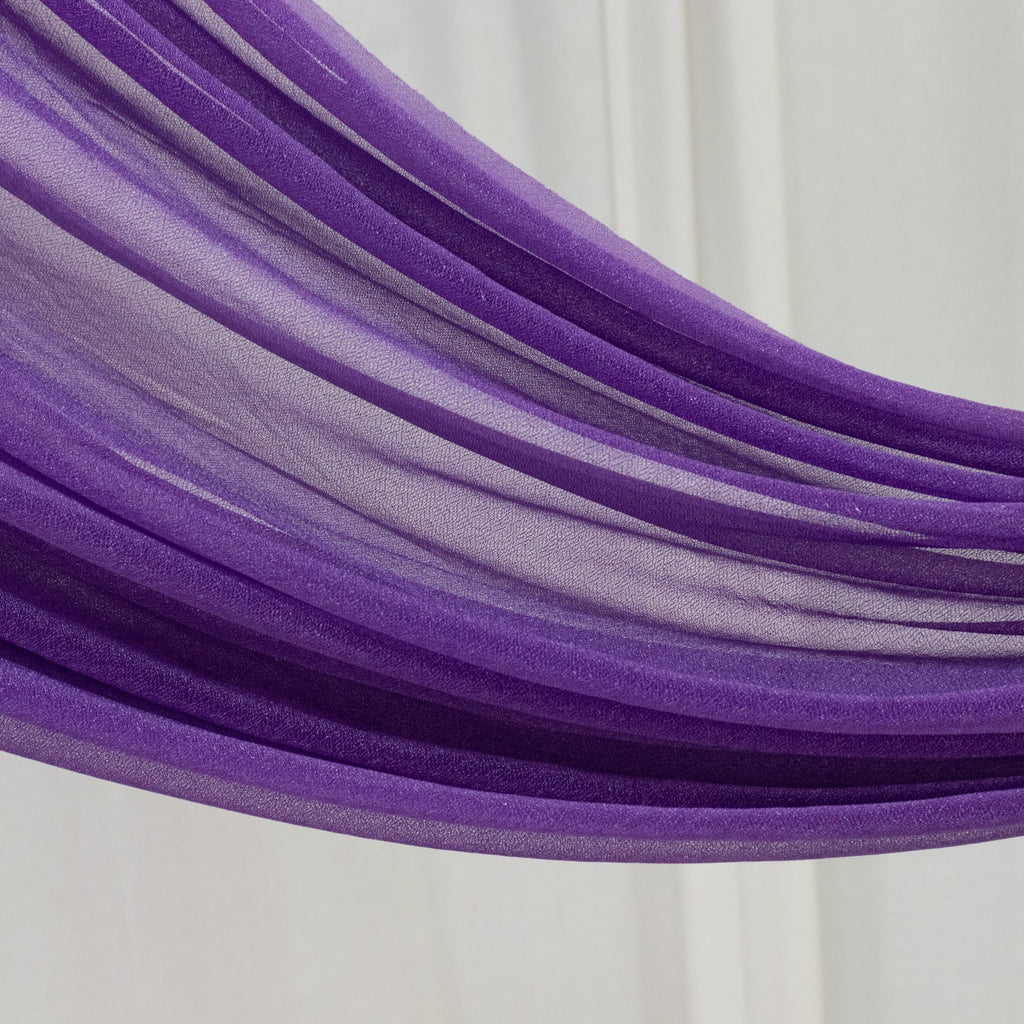 Purple Sheer Backdrop Drape â€“ 5ftx32ft Wedding Arch & Ceiling Decor Panel, Wrinkle Free with Soft Shimmer - Bell Racket Store