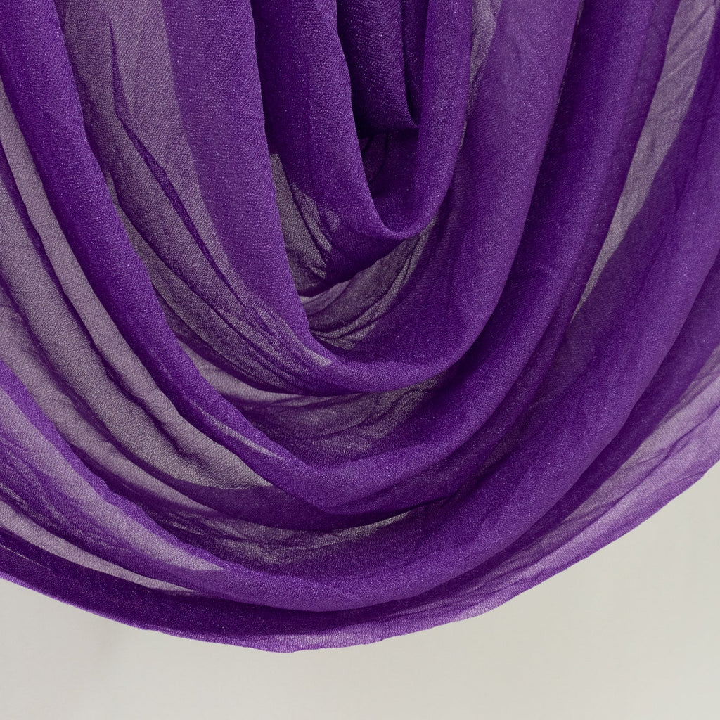 Purple Sheer Chiffon Valance Curtain 4ft x 5ft â€“ Wedding Arch Drape with Rod Pocket, Voile Backdrop Panel - Bell Racket Store