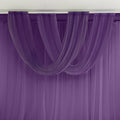 Purple Sheer Chiffon Valance Curtain 4ft x 5ft â€“ Wedding Arch Drape with Rod Pocket, Voile Backdrop Panel - Bell Racket Store